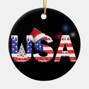 Ornamento De Cerâmica EUA para o Natal