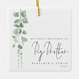 Ornamento De Cerâmica Eucalyptus Foto Primeiro Natal Grande Irmão