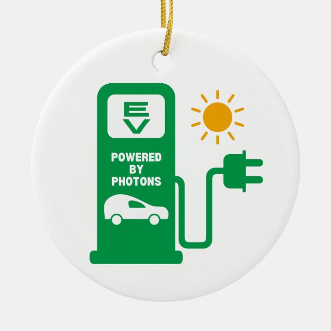 Ornamento De Cerâmica EV Powered by Photons Ornament (Frente)
