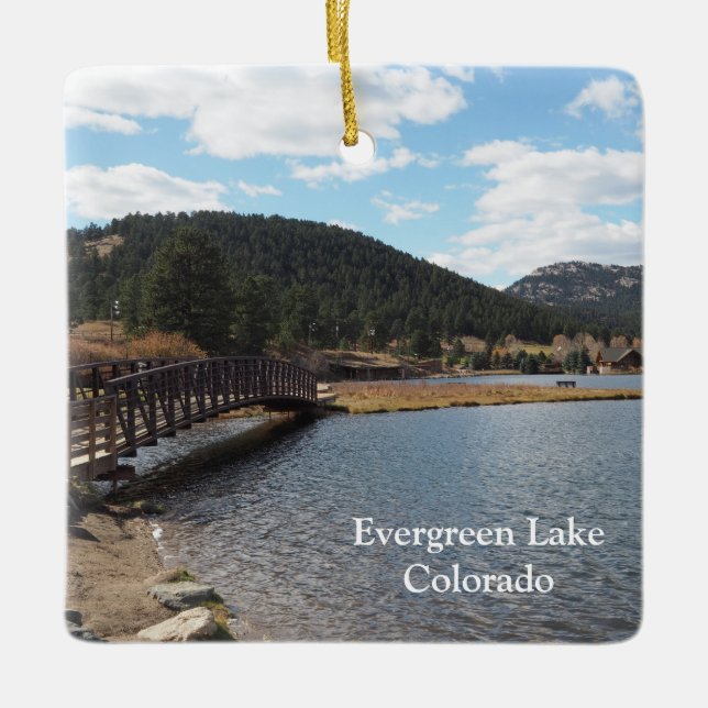 Ornamento De Cerâmica Evergreen Lake em Evergreen, Colorado (Frente)