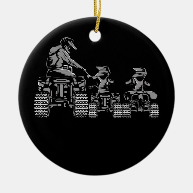 Ornamento De Cerâmica Evolução Quad Quatro Rodas ATV 4 Rodas (Frente)