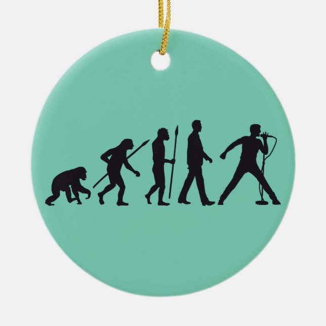Ornamento De Cerâmica evolution of ele rock metal singer (Frente)