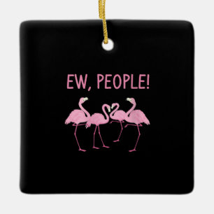 Ornamento De Cerâmica Ew Pessoas Flamingo Social Distanciando Tropical