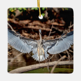 Ornamento De Cerâmica Excelente Blue Heron em um registro