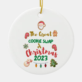 Ornamento De Cerâmica Excelente Cookie Swap 2023 Ornament