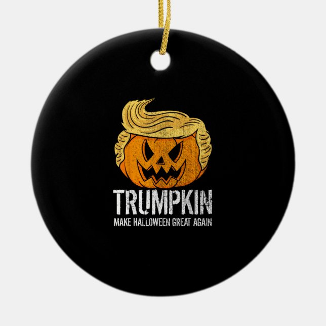 Ornamento De Cerâmica Excelente De Halloween Novamente Donald Trumpkin P (Frente)