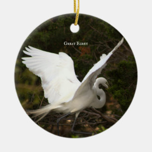 Ornamento De Cerâmica Excelente Egret Bird Ornament