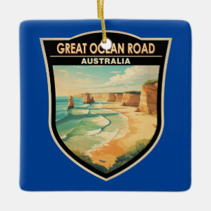 Ornamento De Cerâmica Excelente Ocean Road Austrália Viagem Art Vintage