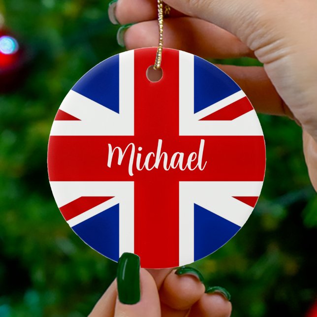Ornamento De Cerâmica Excelente Reino Unido Reino Unido Reino Unido Nome (Great Britain British UK United Kingdom Flag Name Ceramic Ornament)