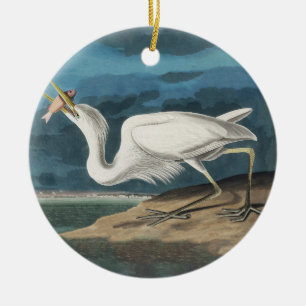 Ornamento De Cerâmica Excelente White Heron Audubon Bird Willife Paintin