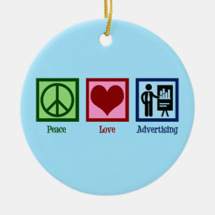 Ornamento De Cerâmica Executivo de propaganda do Peace Love