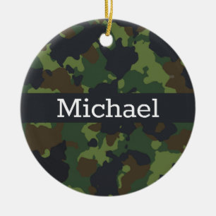 Ornamento De Cerâmica Exército de Camuflagem Personalizado