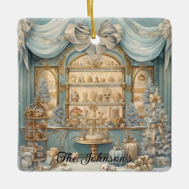 Ornamento De Cerâmica Exibição de Festas Festivas (Frente)