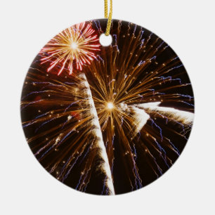 Ornamento De Cerâmica Exibição de fogos de artifício no rio Savannah