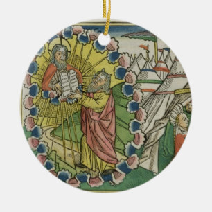 Ornamento De Cerâmica Êxodo 20 1-5 Moses que recebe os dez mandamentos