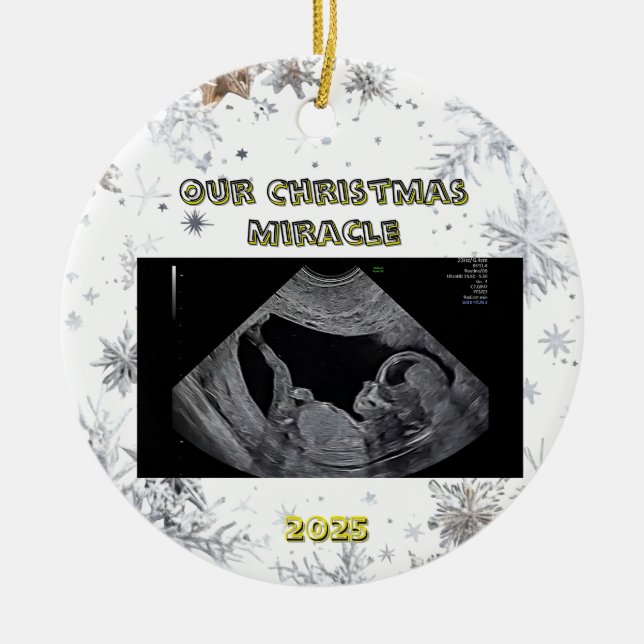 Ornamento De Cerâmica Expecting Parents Christmas Ornament  Ultrasound (Frente)