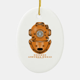 Ornamento De Cerâmica Explore um outro mundo (o capacete do mergulho