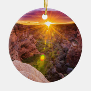 Ornamento De Cerâmica Explosão de sol no Canyon de Chelly, AZ