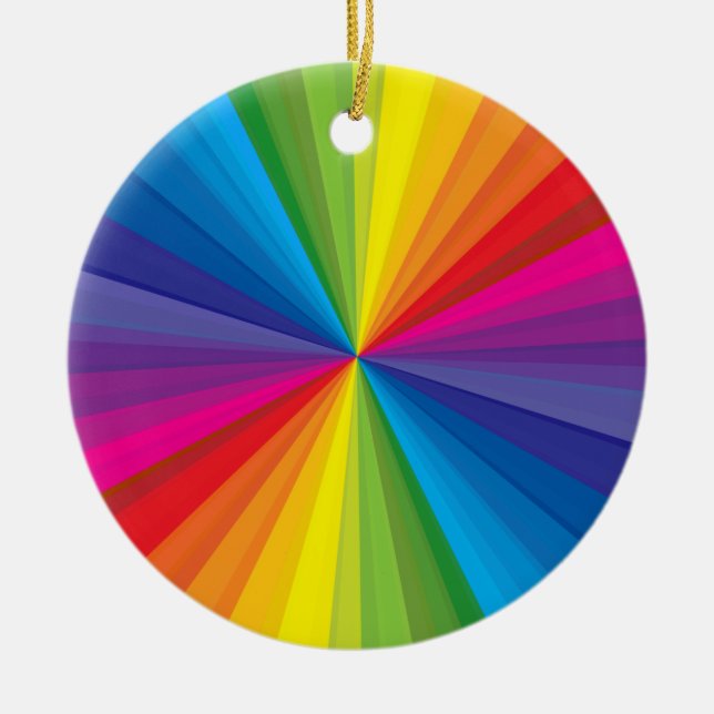 Ornamento De Cerâmica Explosão do arco-íris (Frente)