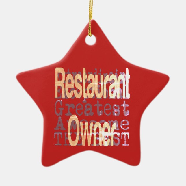 Ornamento De Cerâmica Extraordinário do proprietário do restaurante (Frente)