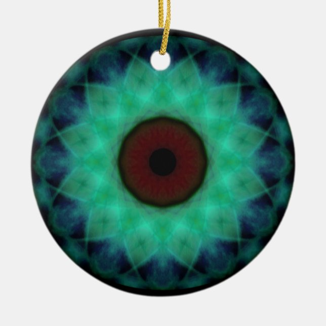 Ornamento De Cerâmica Eyesore Teal Mau Eye (Frente)