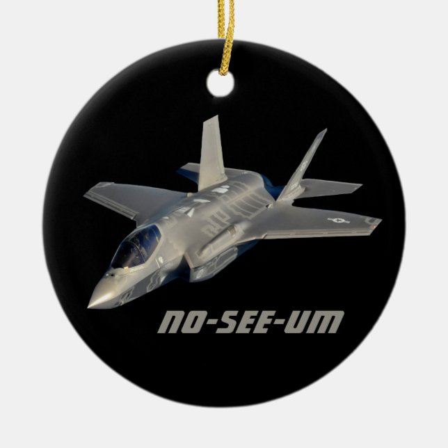 Ornamento De Cerâmica F-35 Combatente De Jato Sem Ver-Um (Frente)