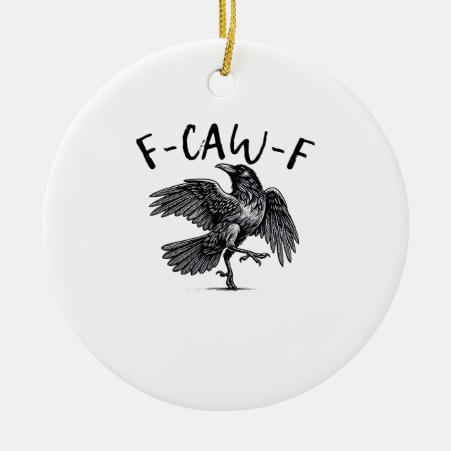 Ornamento De Cerâmica F Caw F Crow Retro Classic Style (Frente)