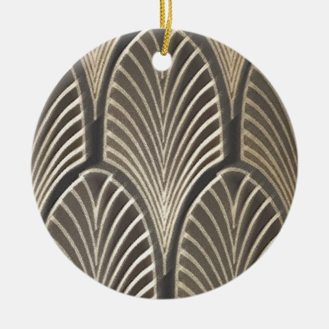 Ornamento De Cerâmica Fã do art deco (Frente)