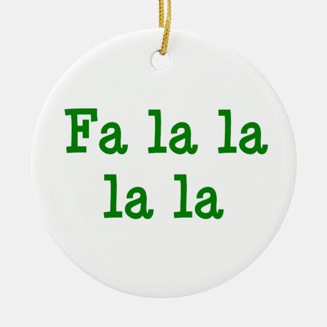 Ornamento De Cerâmica fa la la lá (Frente)