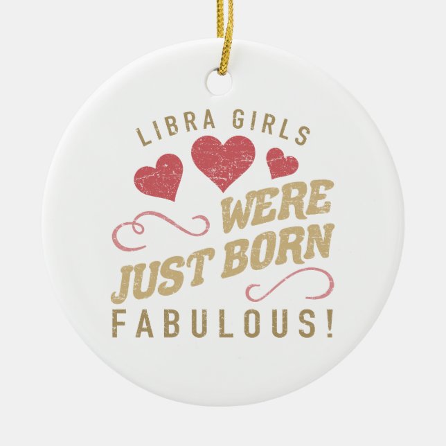 Ornamento De Cerâmica Fabulosa Libra Para Mulheres (Frente)