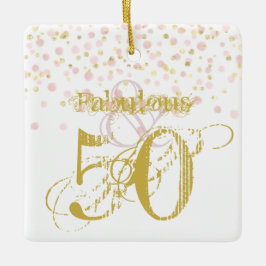 Ornamento De Cerâmica Fabuloso e 50 Elegante Noite Dourado, Confetti Ros