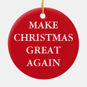 ORNAMENTO DE CERÂMICA "FAÇA O EXCELENTE DO NATAL OUTRA VEZ "