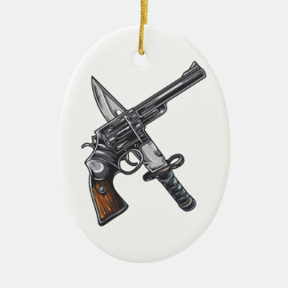 Ornamento De Cerâmica Faca pistola knife gun
