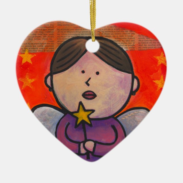 Ornamento De Cerâmica Faça um desejo (Frente)