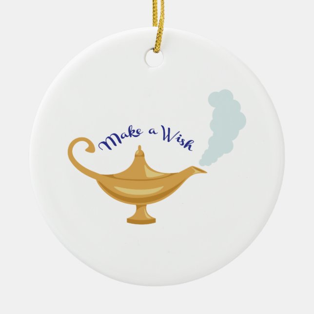 Ornamento De Cerâmica Faça um desejo (Frente)