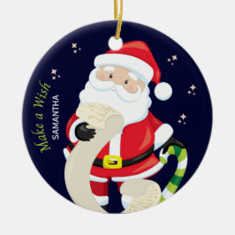 Ornamento De Cerâmica faça um desejo com papais noeis