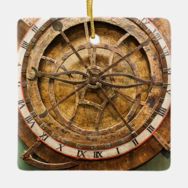 Ornamento De Cerâmica Face de relógio antiga, Alemanha (Frente)