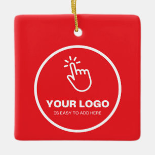 Ornamento De Cerâmica Fácil carregar seu logotipo, personalizado, mínimo