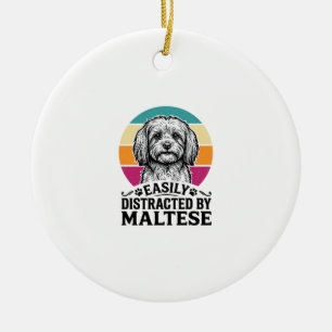 Ornamento De Cerâmica Facilmente Distraído Pelo Design de Cachorro Vinta