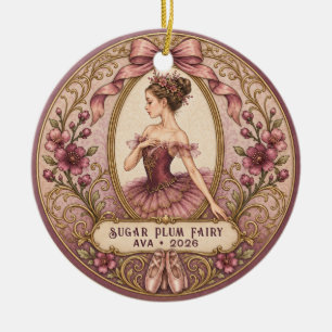 Ornamento De Cerâmica Fada do Açúcar Ameixa foto do papel no ballet O Qu
