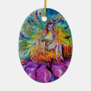 Ornamento De Cerâmica FADA NA NOITE SAPPHIRE AZUL VIBRANTE Gema