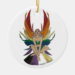 Ornamento De Cerâmica Fada não-binário