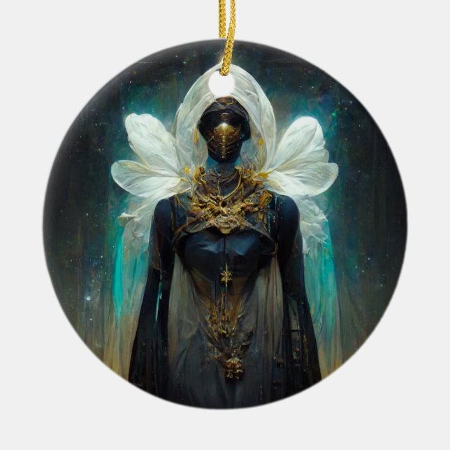 Ornamento De Cerâmica Fae Guardian Fantasy (Frente)