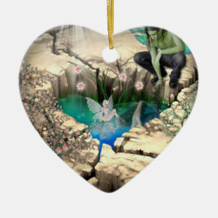 Ornamento De Cerâmica Faerie em Elven Pond