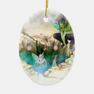 Ornamento De Cerâmica Faerie em Elven Pond Vignette