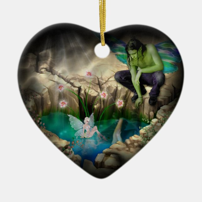 Ornamento De Cerâmica Faerie em Elven Pond Vignette (Frente)