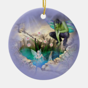 Ornamento De Cerâmica Faerie em Elven Pond Vignette