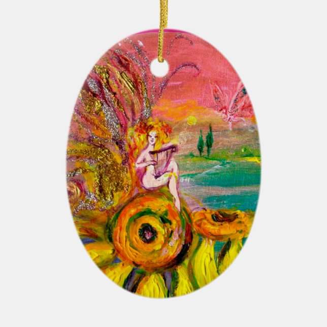 ORNAMENTO DE CERÂMICA FAIRY OF SFLOWERS VIBRANT GREEN EMERALD (Frente)