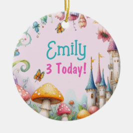 Ornamento De Cerâmica Fairytala personalizada Princesa Meninas Aniversár