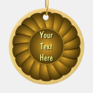 Ornamento De Cerâmica Faixa de Opções Amarela a Personalizar